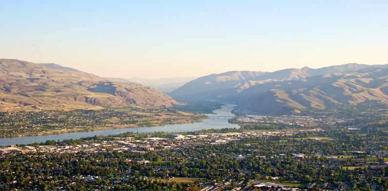 Aerial view of the river.